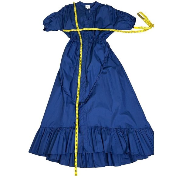 💙 MISA Los Angeles Amarine Blue Ruffle Hem Midi Dress 💙 NWT MSRP $350 - Picture 10 of 11